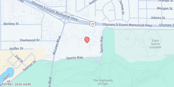 Map showing Buena Vista Apartments at 1287 Fleetwood Drive, Elgin, IL