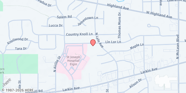 Map showing Centro De Informacion at 1885 Lin Lor Lane, Suite 200, Elgin, IL