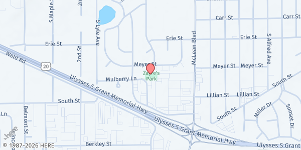 Map showing Cornerstone Park at 1540 Mulberry Ln, Elgin, IL