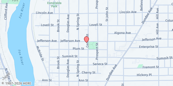 Map showing St. Francis Park at 227 Jefferson Avenue, Elgin, IL