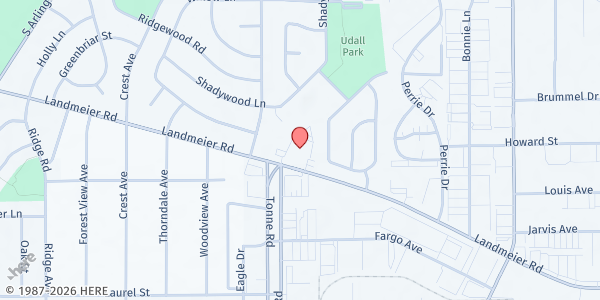 Map showing Elk Grove Food Pantry at 600 Landmeier Rd, Elk Grove Village, IL
