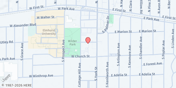 Map showing Immaculate Conception Food Pantry at 134 Arthur Street, Elmhurst, IL