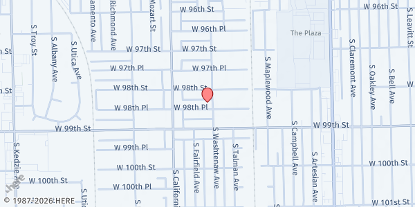 Map showing Village Pantry Coalition at 2700 W 98th Pl, Evergreen Park, IL