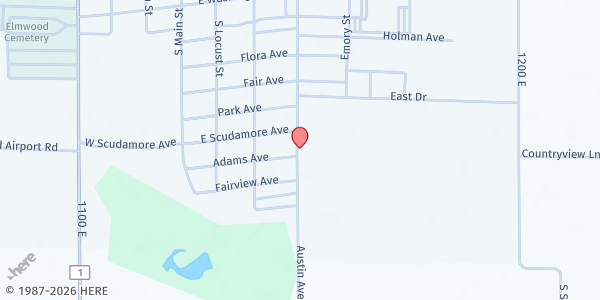 Map showing Clay County Ministerial Assoc at 1101 Austin Ave, Flora, IL