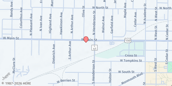 Map showing FISH of Galesburg at 876 W. Main St., Galesburg, IL