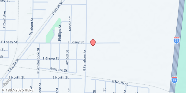 Map showing Galesburg Rescue Mission & Women's Shelter Meal Site at 547 N Farnham St, Galesburg, IL