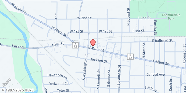 Map showing Rooted For Good-Genoa at 415 W. Main Street, Genoa, IL