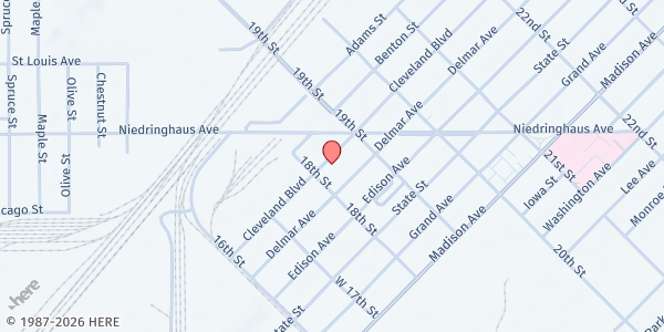 Map showing Community Care Center at 1818 Cleveland Blvd., Granite City, IL