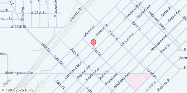 Map showing Twigs at 2101 Cleveland Blvd., Granite City, IL