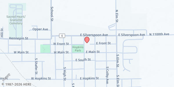 Map showing Putnam County Food Pantry at 103 N Church St, Granville, IL