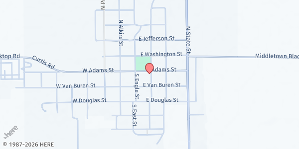 Map showing Greenview Food Pantry at 114 N. Engle St., Greenview, IL
