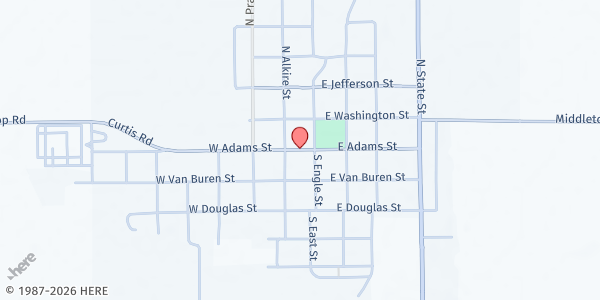 Map showing Share the Harvest Food Pantry - Food Distribution Center at 689 N. Highway 7, Greenview, IL