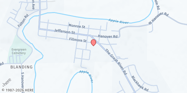 Map showing Hanover Food Pantry at 500 Fillmore Street, Hanover, IL