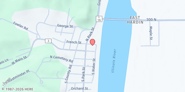 Map showing St. Vincent DePaul Calhoun County at 105 French St., Hardin, IL