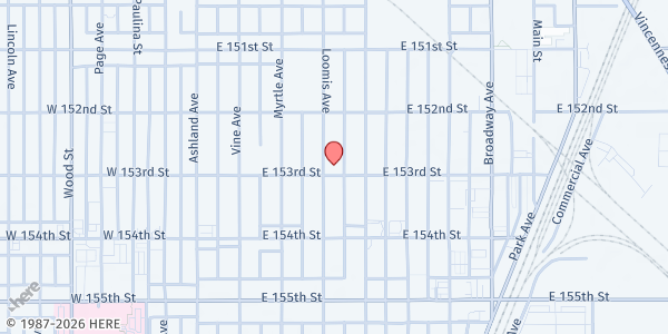 Map showing MJ's Food Pantry at 15245 Loomis Ave, Harvey, IL