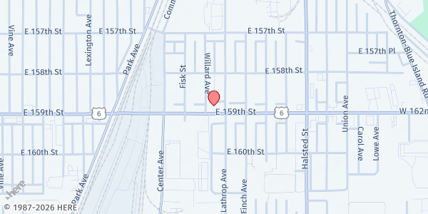 Map showing Restoration Ministries at 253 E 159th St, Harvey, IL