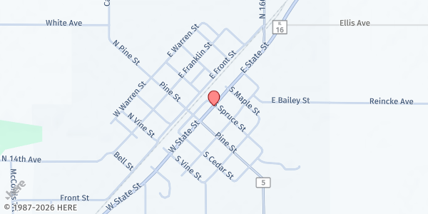 Map showing Continuing Recovery Center at 202 W. Central, Irving, IL