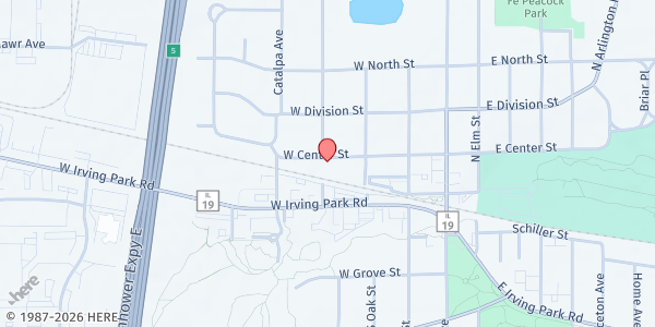 Map showing Itasca Food Pantry at 336 W Center St, Itasca, IL
