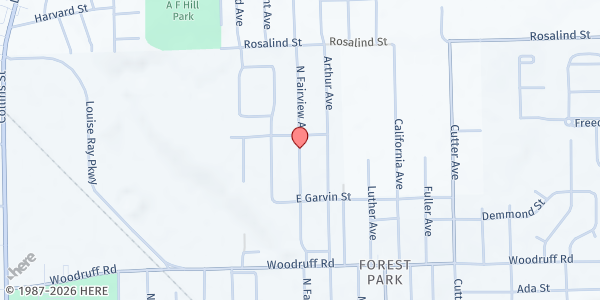 Map showing Forest Park Community Center at 1017 Woodruff Road, Joliet, IL