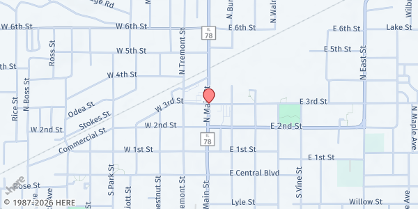 Map showing Kewanee Food Pantry at 924 Rose St, Kewanee, IL