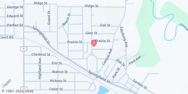 Map showing Midland Area Food Pantry at 600 Tower Place, Kincaid, IL