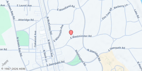 Map showing Church Of The Holy Spirit-Lake Forest at 400 E. Westminster Road, Lake Forest, IL