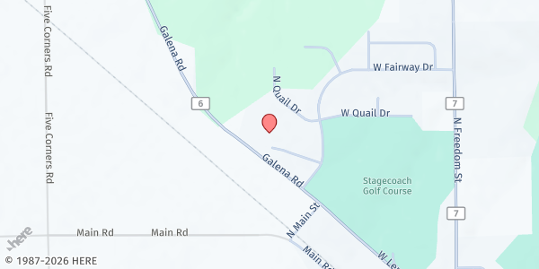 Map showing St. John Lutheran Church at 625 Country Lane Drive, Lena, IL