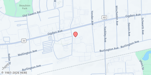 Map showing Lisle Township Pantry at 4711 Indiana Avenue, Lisle, IL