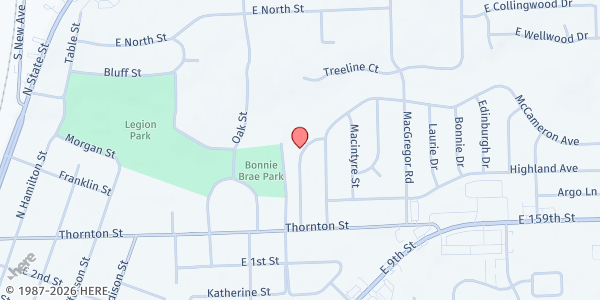 Map showing First Baptist Church Pantry at 800 Thornton Street, Lockport, IL