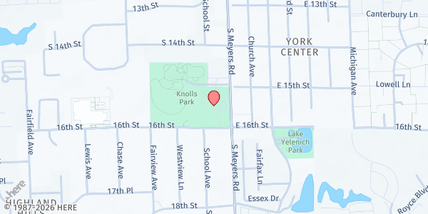 Map showing York Township Pantry at 1502 S. Meyers Road, Lombard, IL