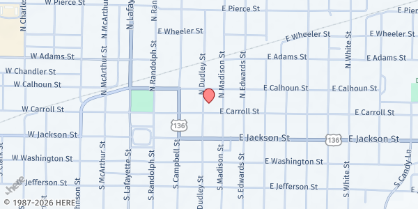 Map showing Good Food Pantry at 133 W Jackson St, Macomb, IL