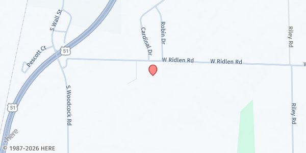 Map showing Faith Life Family Church at 2199 W. Ridlen Rd., Macon, IL