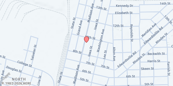 Map showing Venice Township Food Pantry at 910 Madison Ave., Madison, IL