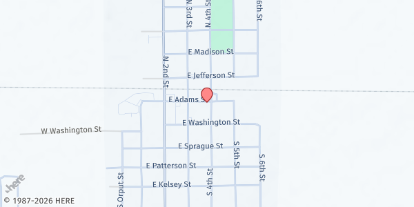 Map showing Malta Historical Society at 127 N. Third, Malta, IL