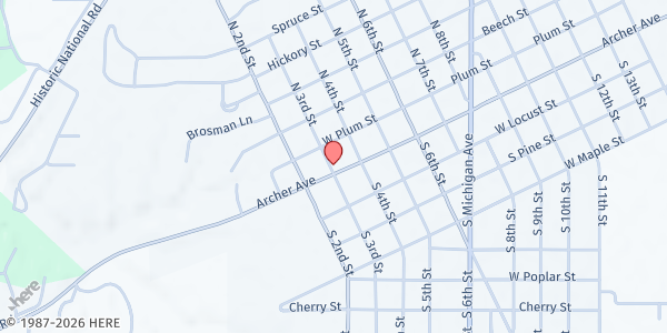 Map showing Marshall Foodmobile at 306 Archer Ave, Marshall, IL