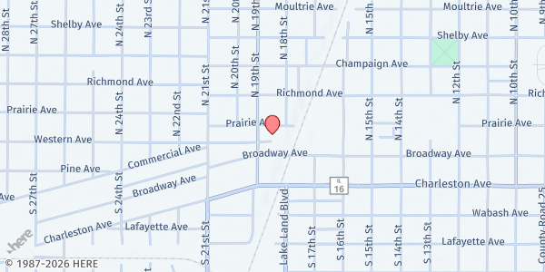 Map showing The Haven at 1812 Western Ave., Mattoon, IL