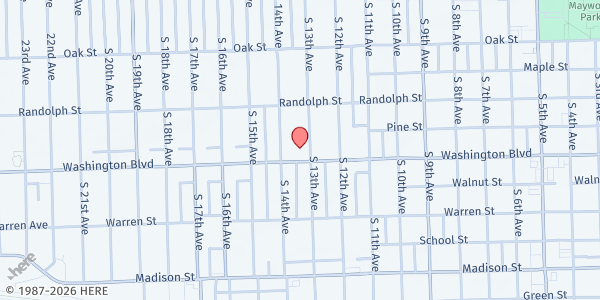 Map showing Second Baptist Church Maywood at 436 South 13th Avenue, Maywood, IL