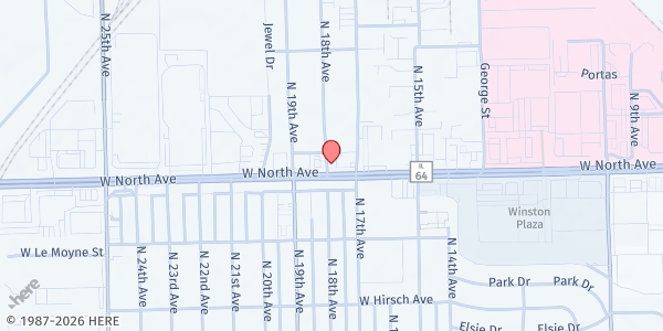 Map showing Lighthouse of Hope Assembly at 1719 W North Ave, Melrose Park, IL