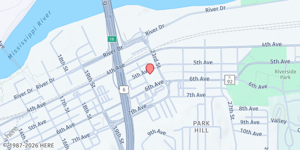 Map showing Salvation Army Moline at 2200 5th Avenue, Moline, IL