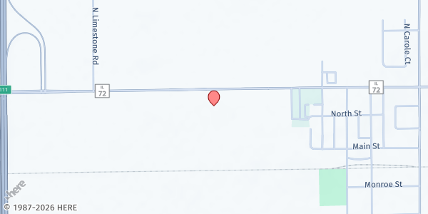 Map showing Manna-Fest Ministries at 17435 IL Hwy 72, Monroe Center, IL