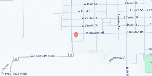 Map showing Jesus Christ Love and Hope Church at 409 West Brayton Road, Mt Morris, IL