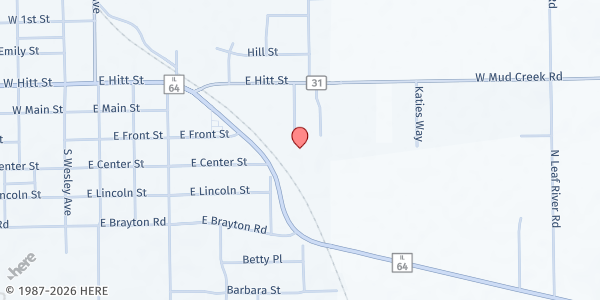 Map showing Mt. Morris Moose Family Center at 101 Moose Drive, Mt Morris, IL