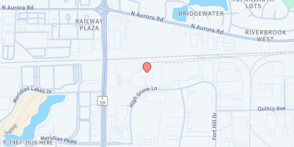 Map showing Loaves & Fishes Community Services Naperville at 1871 High Grove Lane, Naperville, IL