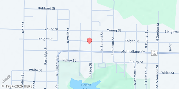 Map showing Nauvoo Food Pantry at 1445 Mulholland St., Nauvoo, IL