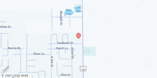 Map showing Fbc New Baden at 8307 IL-160, New Baden, IL