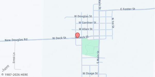 Map showing Madison County Mobile Pantry - New Douglas at 209 South Main St., New Douglas, IL