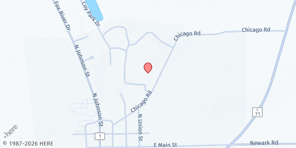 Map showing Newark Grade School at 503 Chicago Rd, Newark, IL
