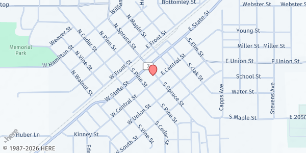Map showing Nokomis Food Pantry at 118 S Spruce st, Nokomis, IL
