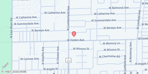 Map showing Norridge Citadel Corps Community Center at 8354 W Foster Ave, Norridge, IL