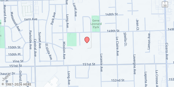 Map showing VKMI Hattie B Williams Food Pantry at 5217 149th St, Oak Forest, IL